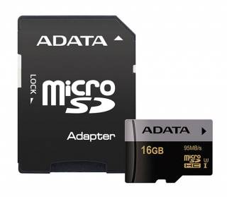 ADATA Premier Pro UHS-I U3 Class 10 95MBps microSDHC With Adapter - 16GB Micro SD